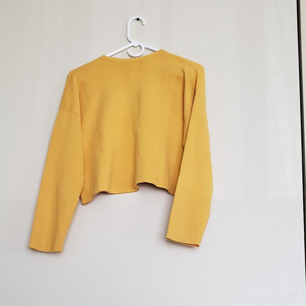 Cropped Sweater Mustard Yellow Size M - Picture 2 of 5